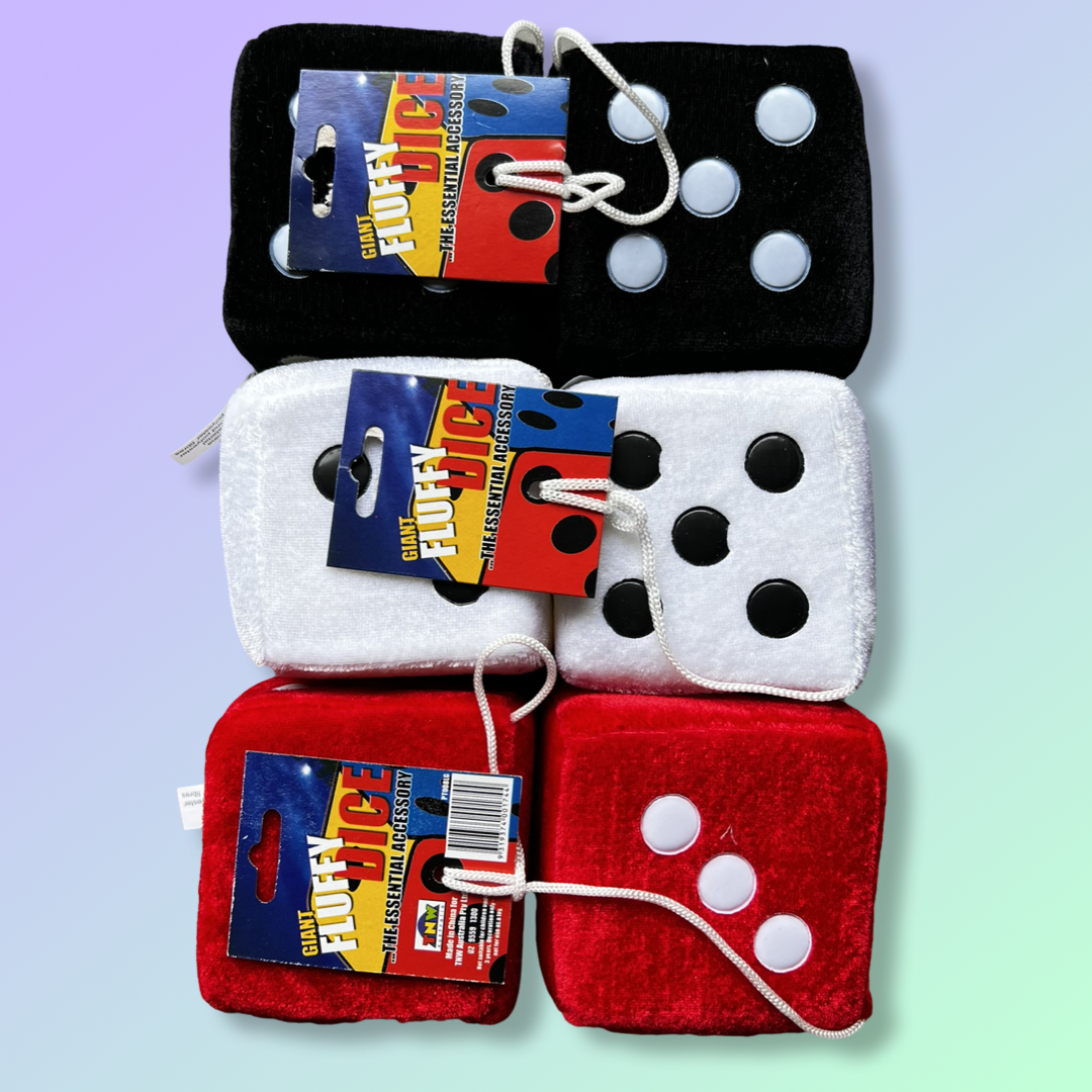 Large Fuzzy Fluffy Dice Pair