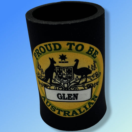 Proud Australian Glen Stubby Holder Stubbie Can Beer Bottle Drink Cooler Funny