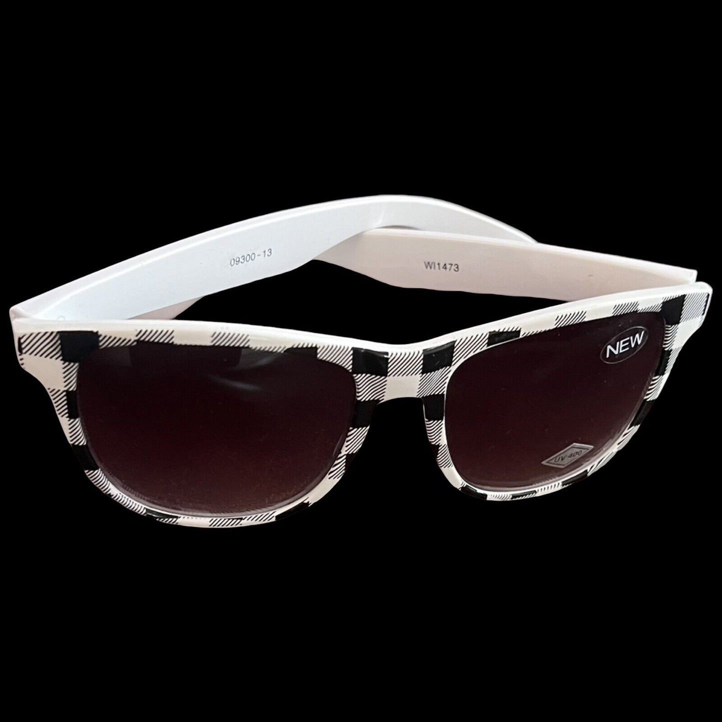 Retro Sunglasses Red & Black Check Unisex