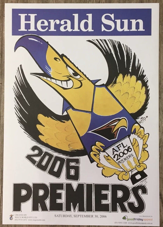 2006 West Coast Eagles Premiership Poster WEG 100% Original