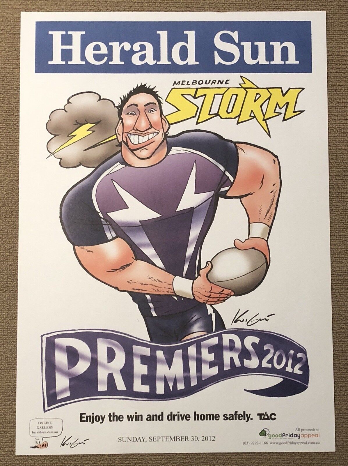 Melbourne Storm NRL Grand Final Posters 2012 & 2017