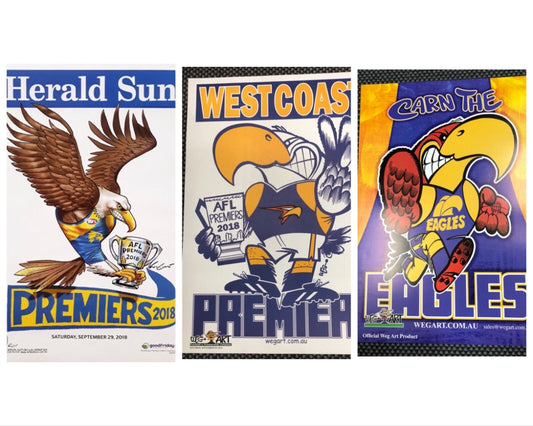 2018 AFL Premiers Posters Knight, WEG Art & Supporter West Coast Eagles