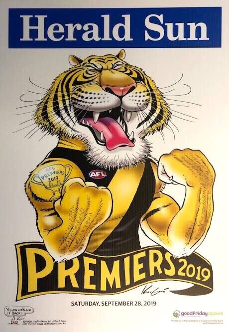 2019 Richmond Tigers Wegart And Knight WEG Premiership Posters