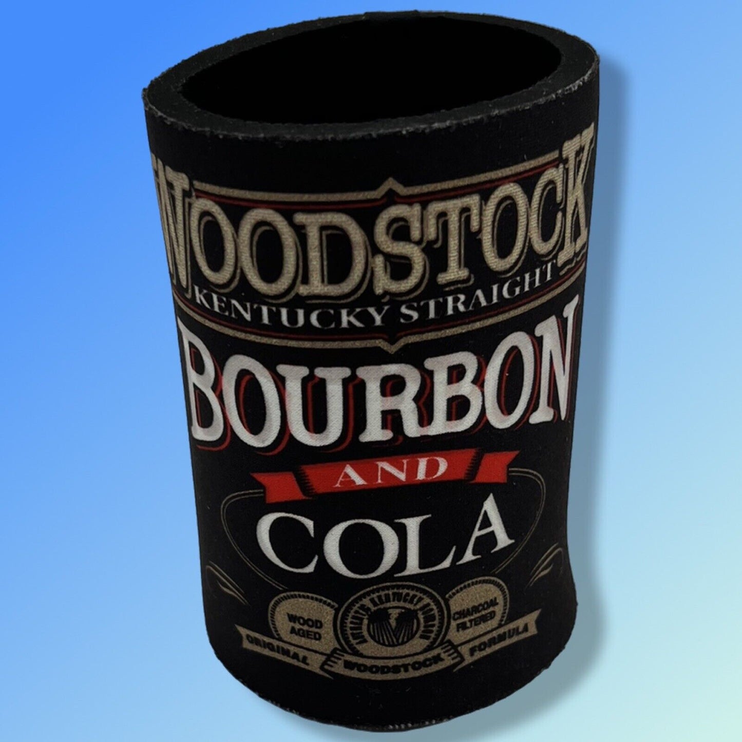 Woodstock Bourbon Stubby Holder Stubbie Can Beer Bottle Drink Cooler