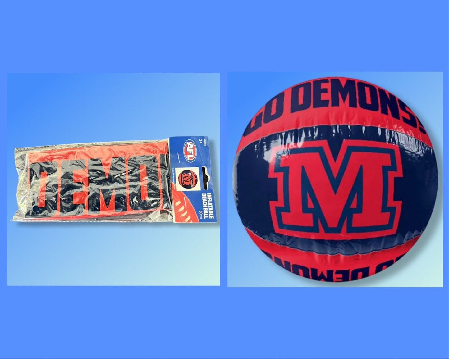 AFL Melbourne Demons Football Club Inflatable Beach Ball Pool Toy