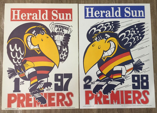 1997 and 1998 Adelaide Crows Premiers Posters WEG