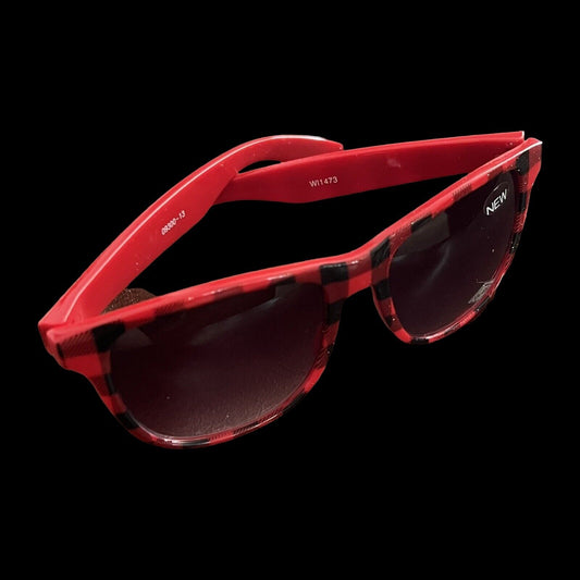 Retro Sunglasses Red & Black Check Unisex