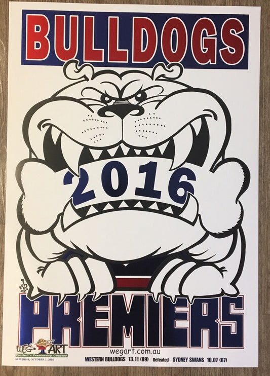 2016 Weg Art Bulldogs Foil Premiership Poster