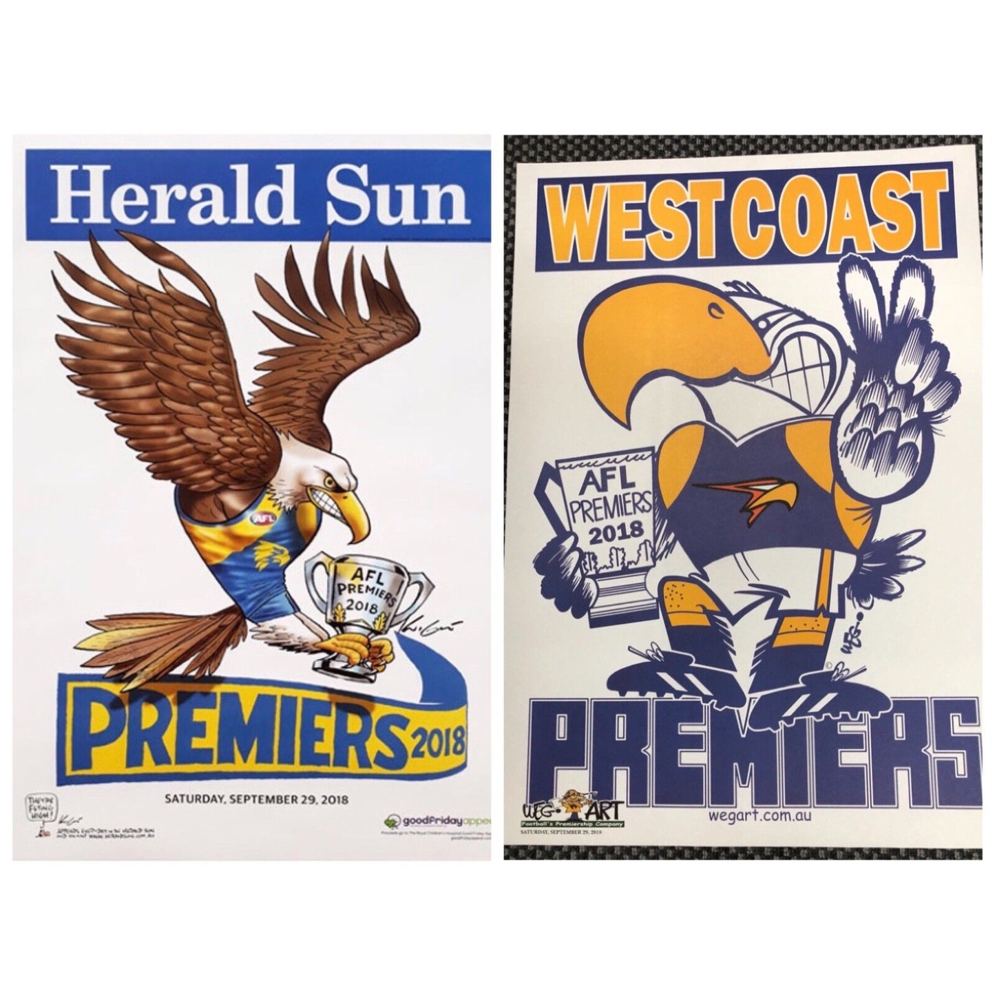 2018 AFL Premiers Posters WEG Art, Knight West Coast Eagles