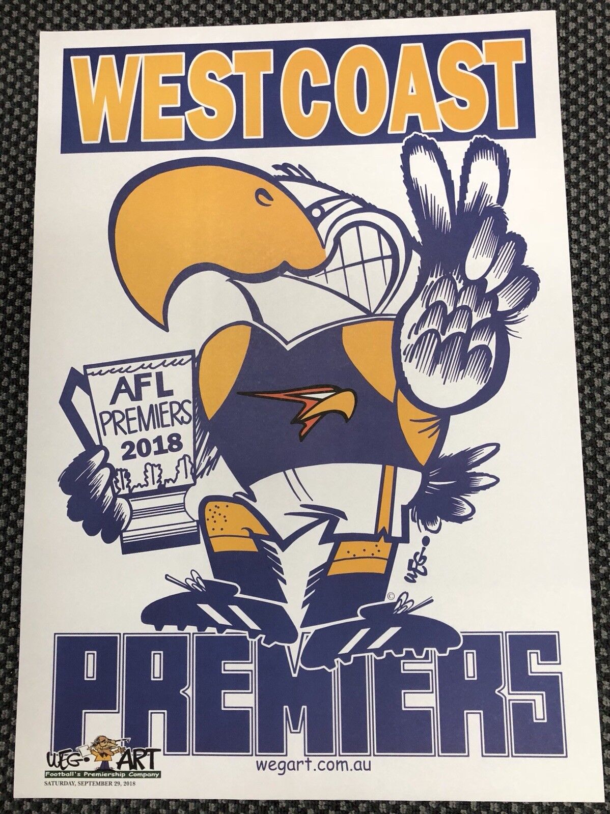 2018 AFL Premiers Posters WEG Art, Knight West Coast Eagles