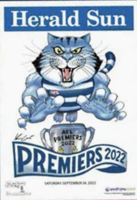 2022 AFL Premiership Poster Geelong Cats plus 2007, 2009 and 2011 WEG/Knight