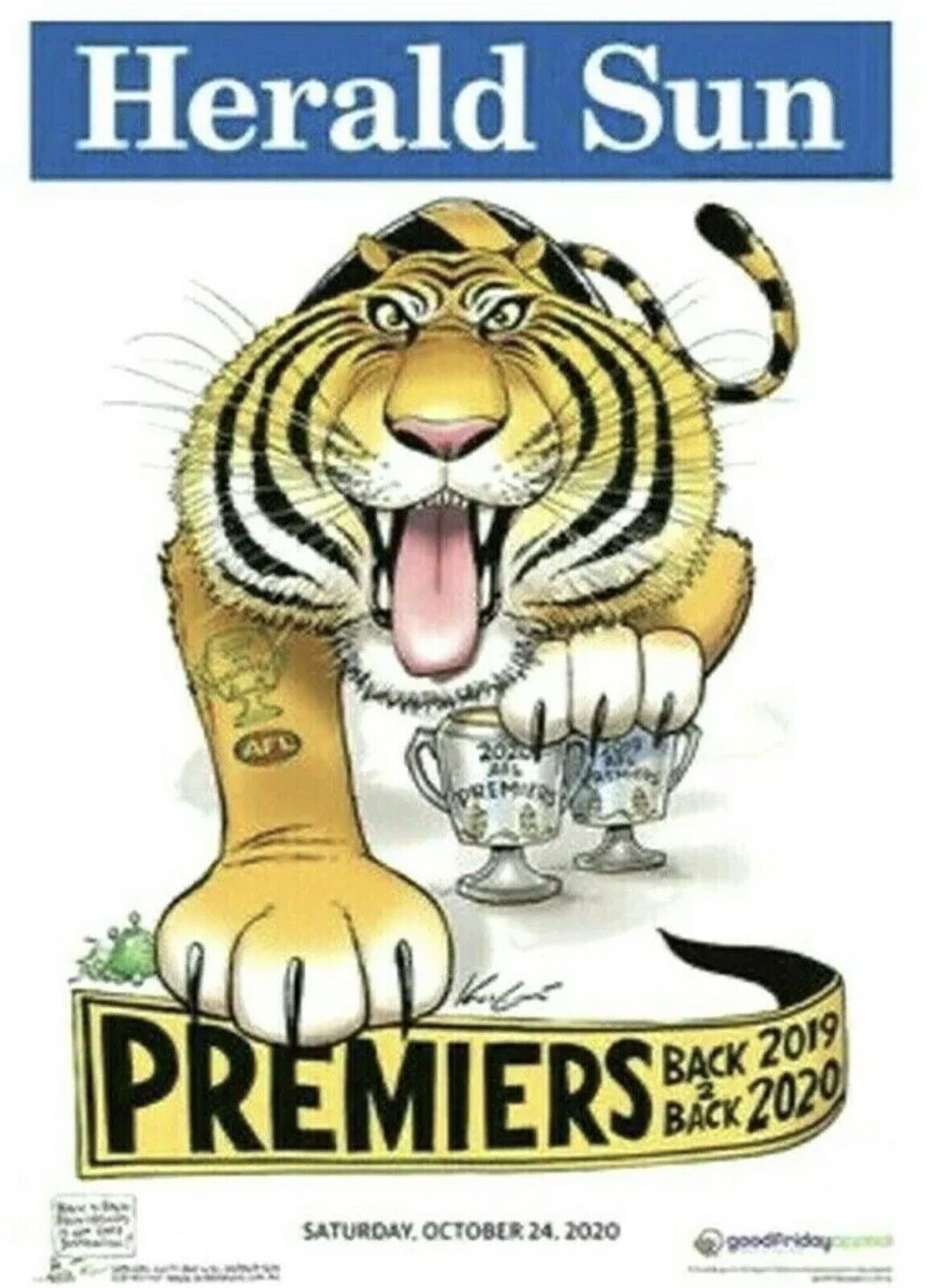 2020 Richmond Tigers Wegart And Knight WEG Premiership Posters