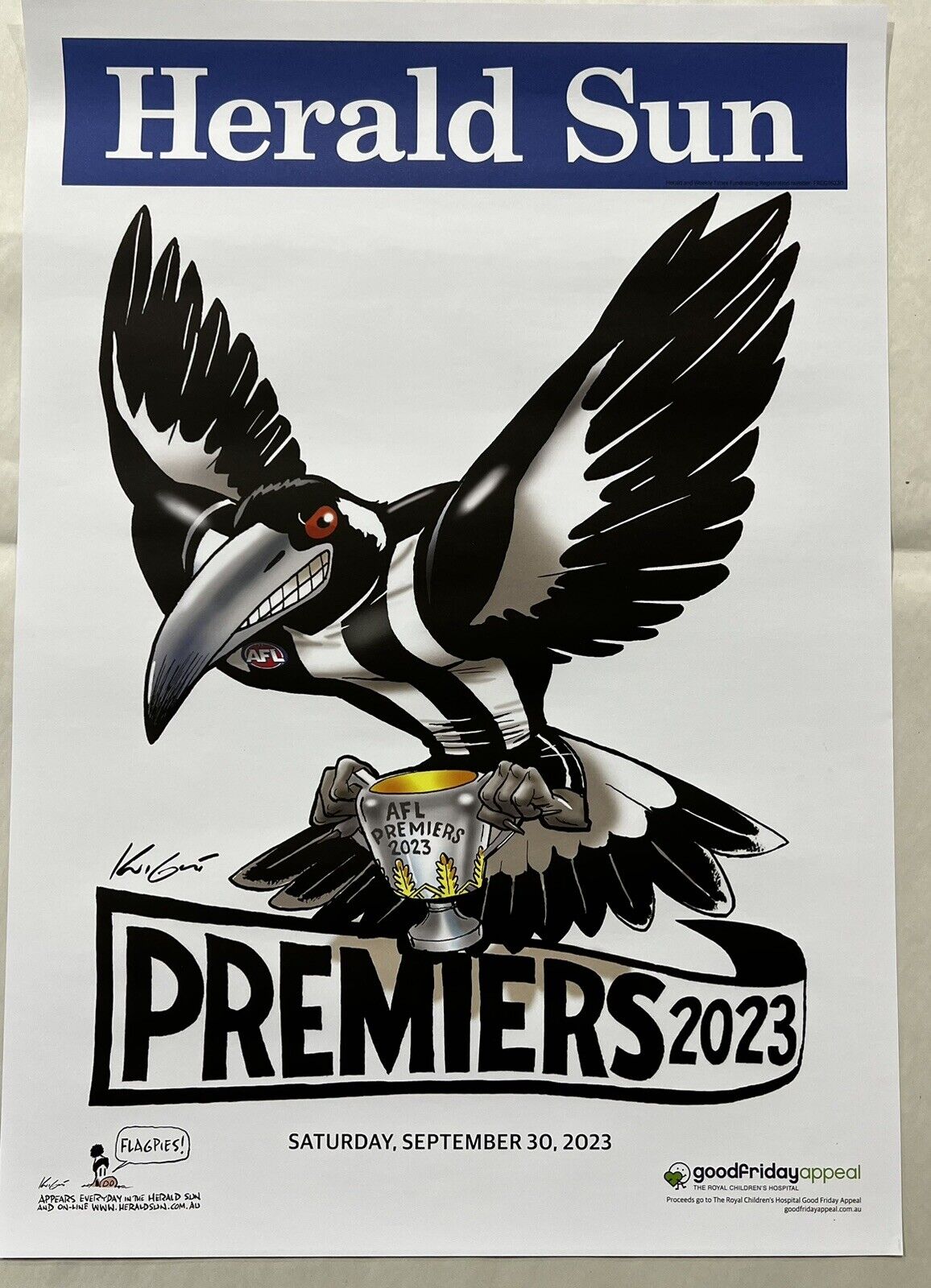 2010 & 2023 AFL Premiership Posters Collingwood Magpies WEG Art &Knight