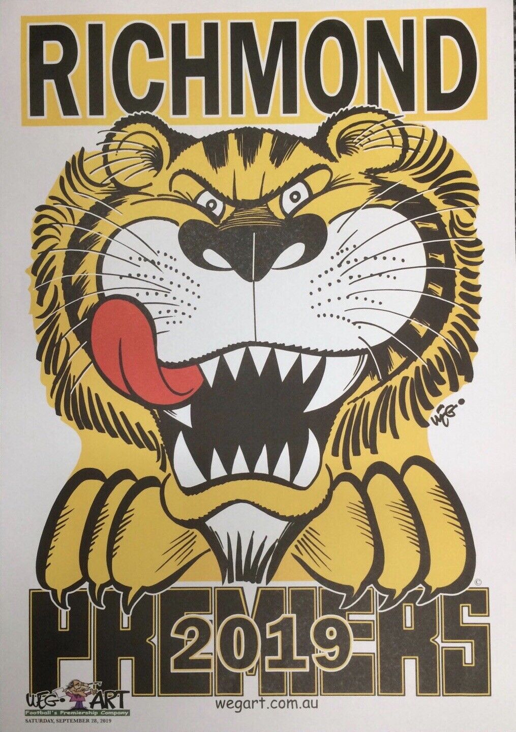 Richmond Tigers 2019 Wegart WEG Premiership Poster