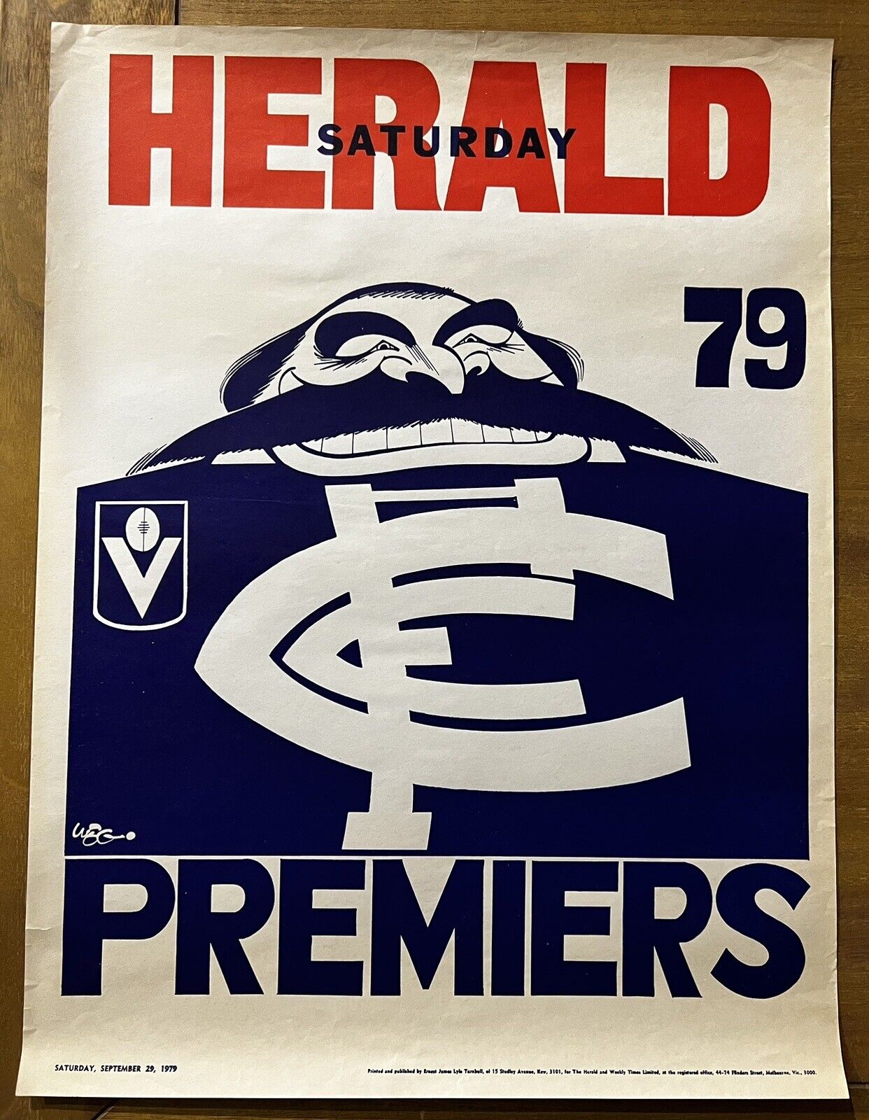 1979 Carlton Blues WEG Premiership Poster