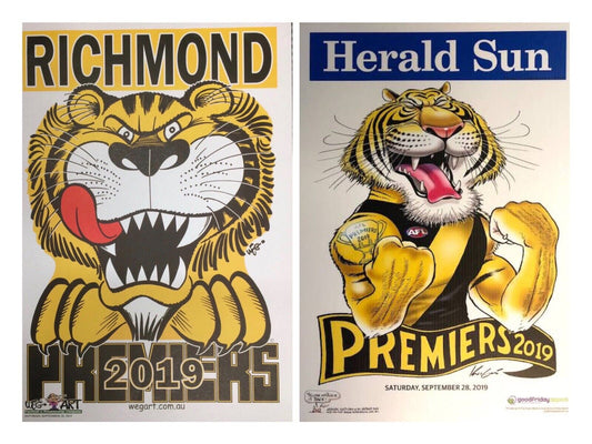 2019 Richmond Tigers Wegart And Knight WEG Premiership Posters