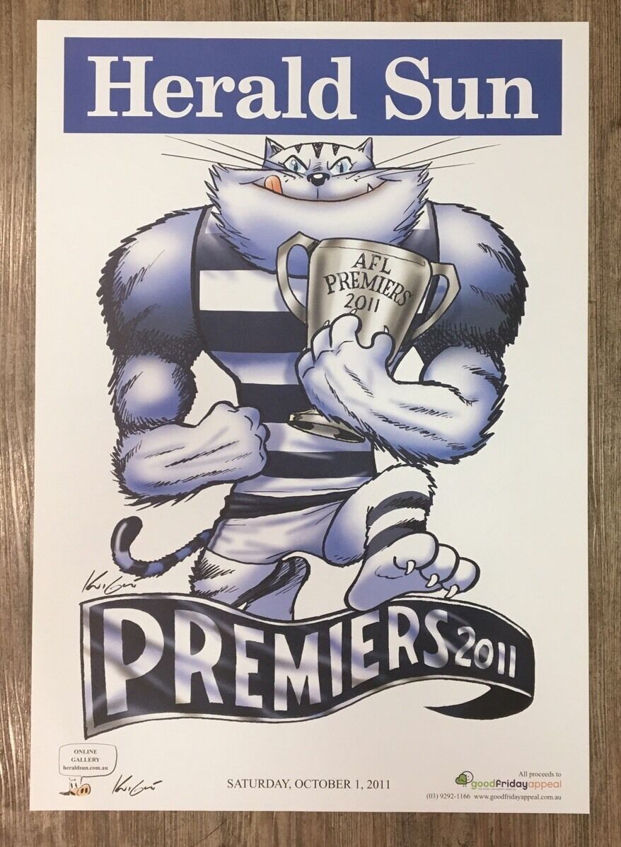 2011 Geelong Cats Premiership Poster Knight /WEG 100% Original