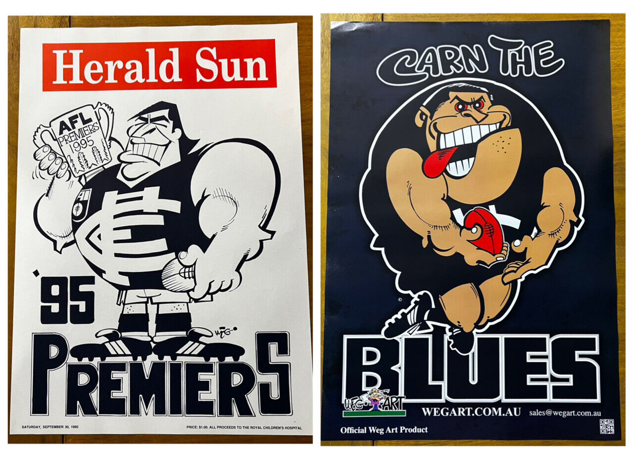 1995 Carlton Blues WEG Premiership Poster Plus Bonus Poster