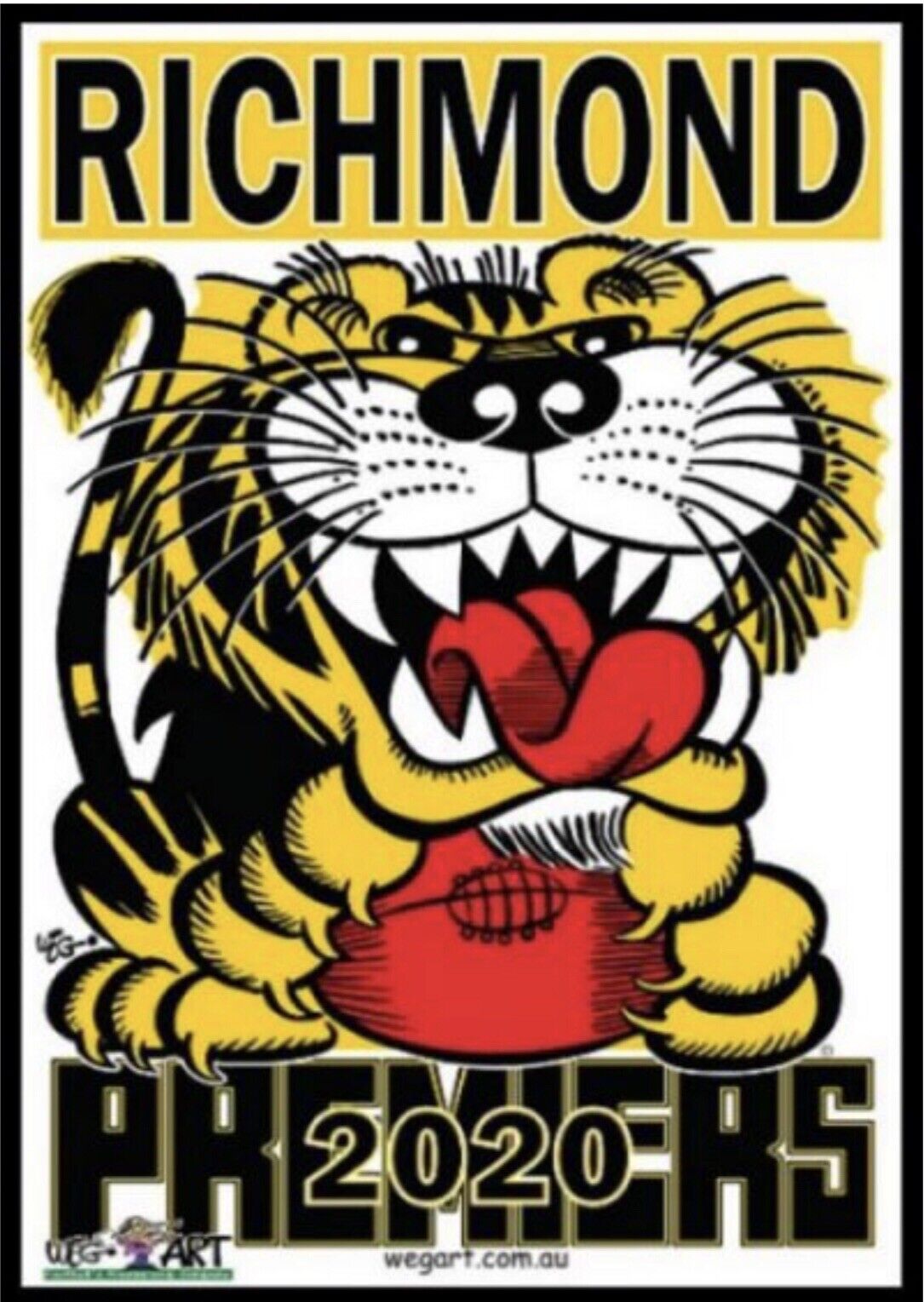 2017, 2019 & 2020 Richmond Tigers WEG Wegart Premiers Posters