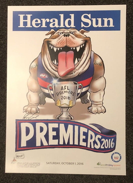 Mark Knight 2016 Western Bulldogs Premiership Limited Edition Poster #602