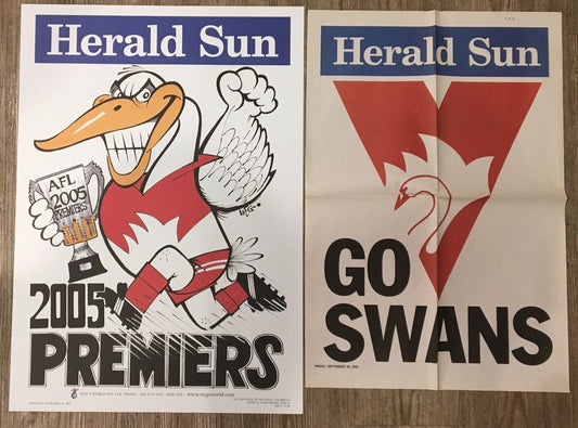 2005 Sydney Swans WEG Premiership Poster Plus FREE Go Swans Poster