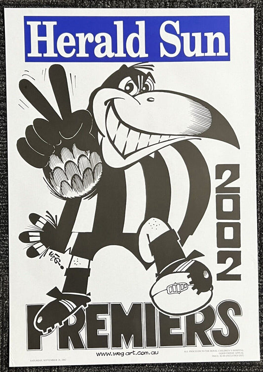 2002 Collingwood Magpies WEG Losing Premiership Poster - RARE