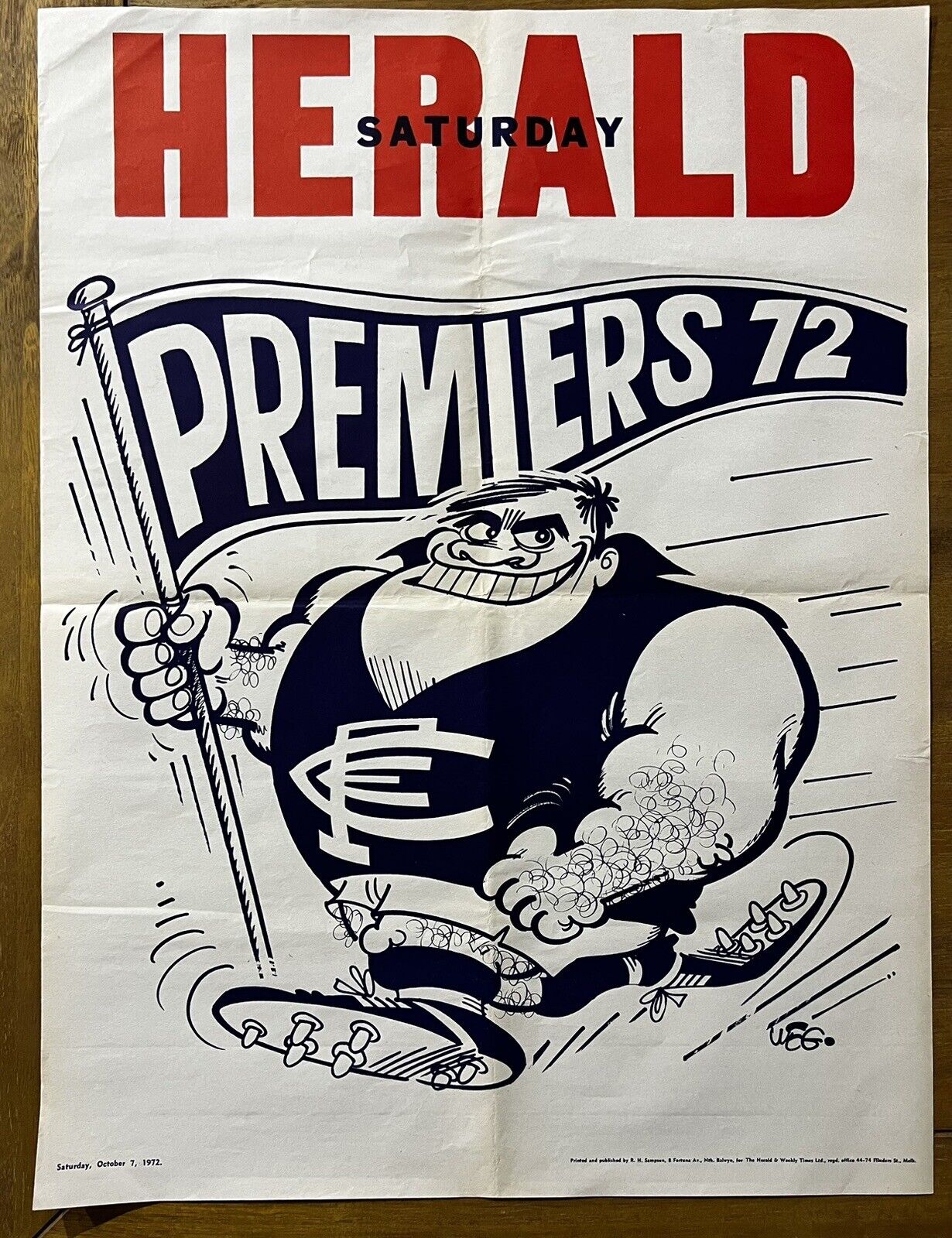 1972 Carlton Blues WEG Premiership Poster