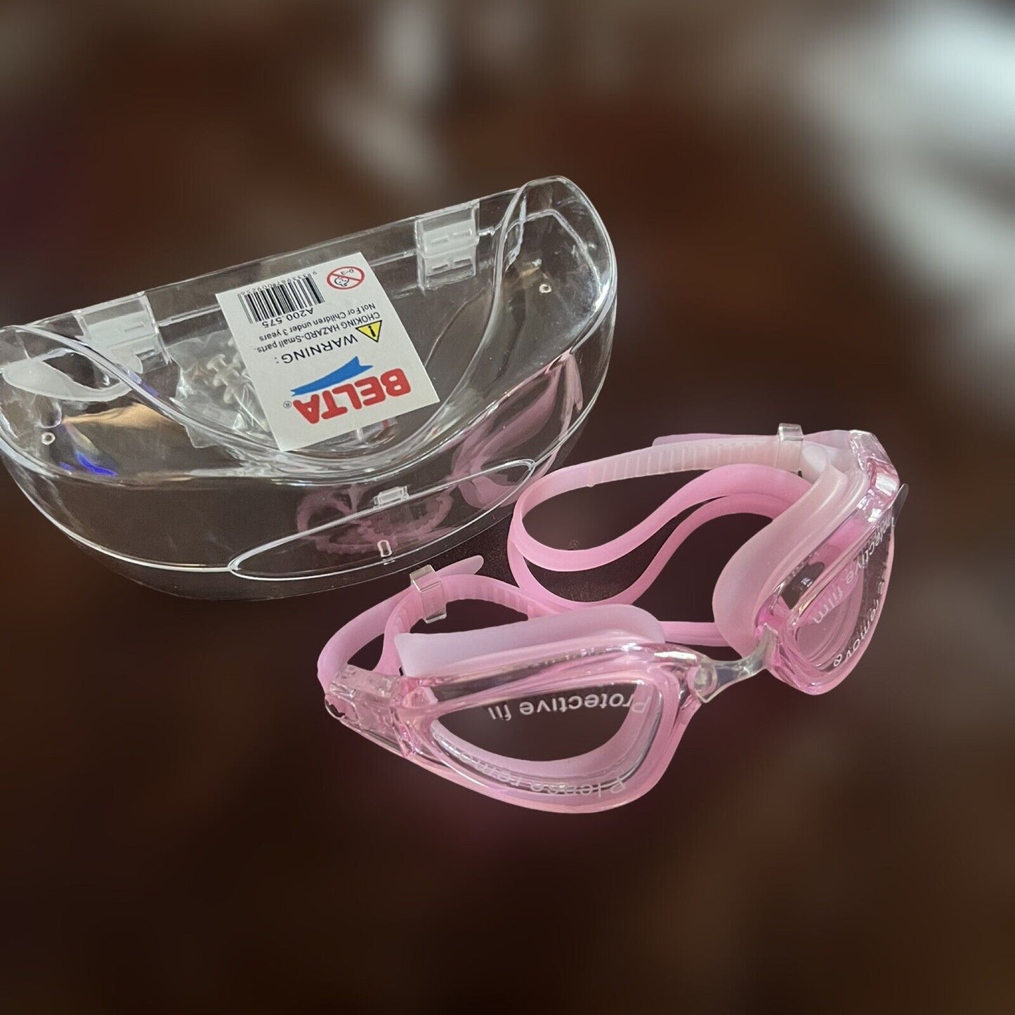 Swimming Goggles W/ Case Silicon, Anti-Fog, Anti Scratch PINK ADULT