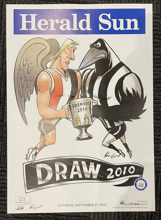 2010 AFL Collingwood & St Kilda Limited Edition Draw Poster #544 Mint