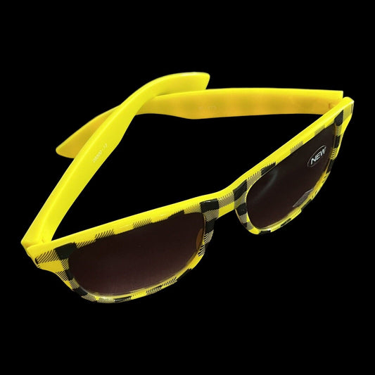 Retro Sunglasses Yellow & Black Check Unisex