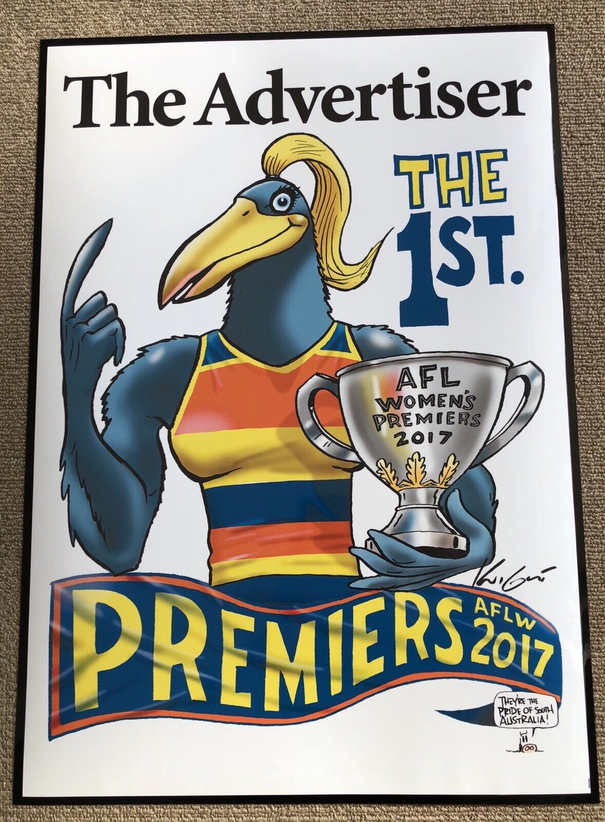 1997, 1998 Adelaide Crows Premiers Posters WEG 2017 AFLW Premiers Poster Knight