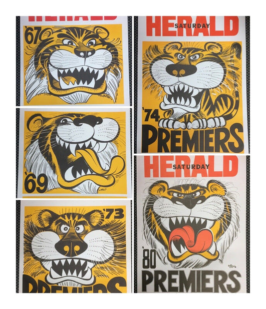 Richmond Tigers WEG Posters REPRINTS 67, 69, 73, 74 & 80