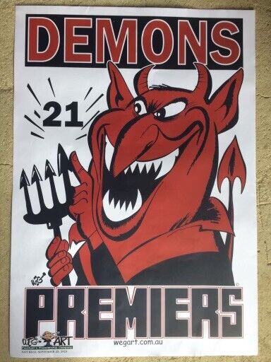 2021 MELBOURNE DEMONS WEG AFL PREMIERSHIP POSTER + BONUS