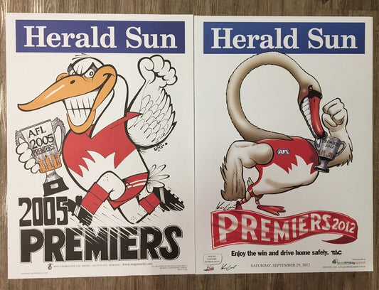 2005 And 2012 Sydney Swans WEG Premiership Posters