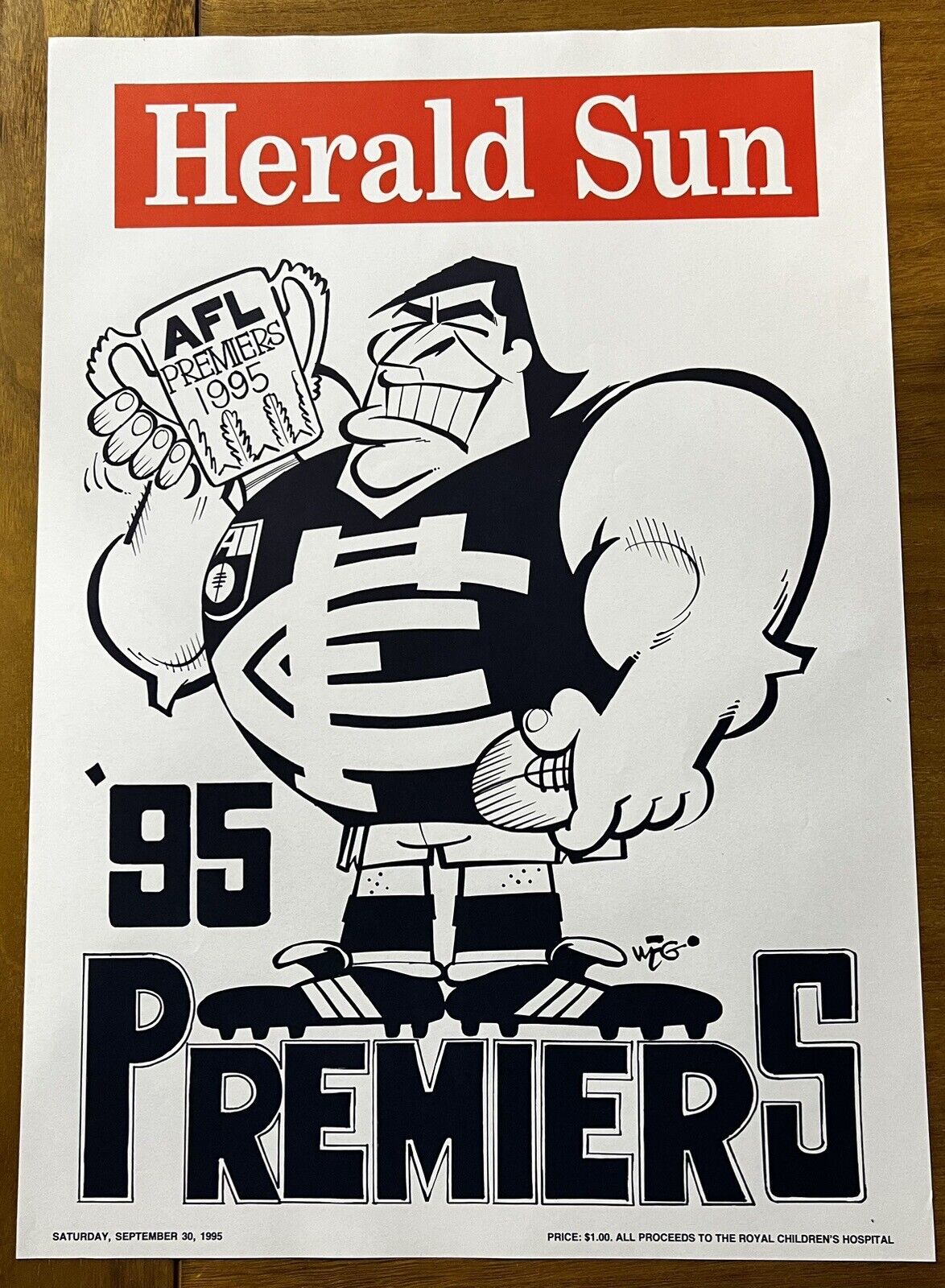 1995 Carlton Blues WEG Premiership Poster Plus Bonus Poster