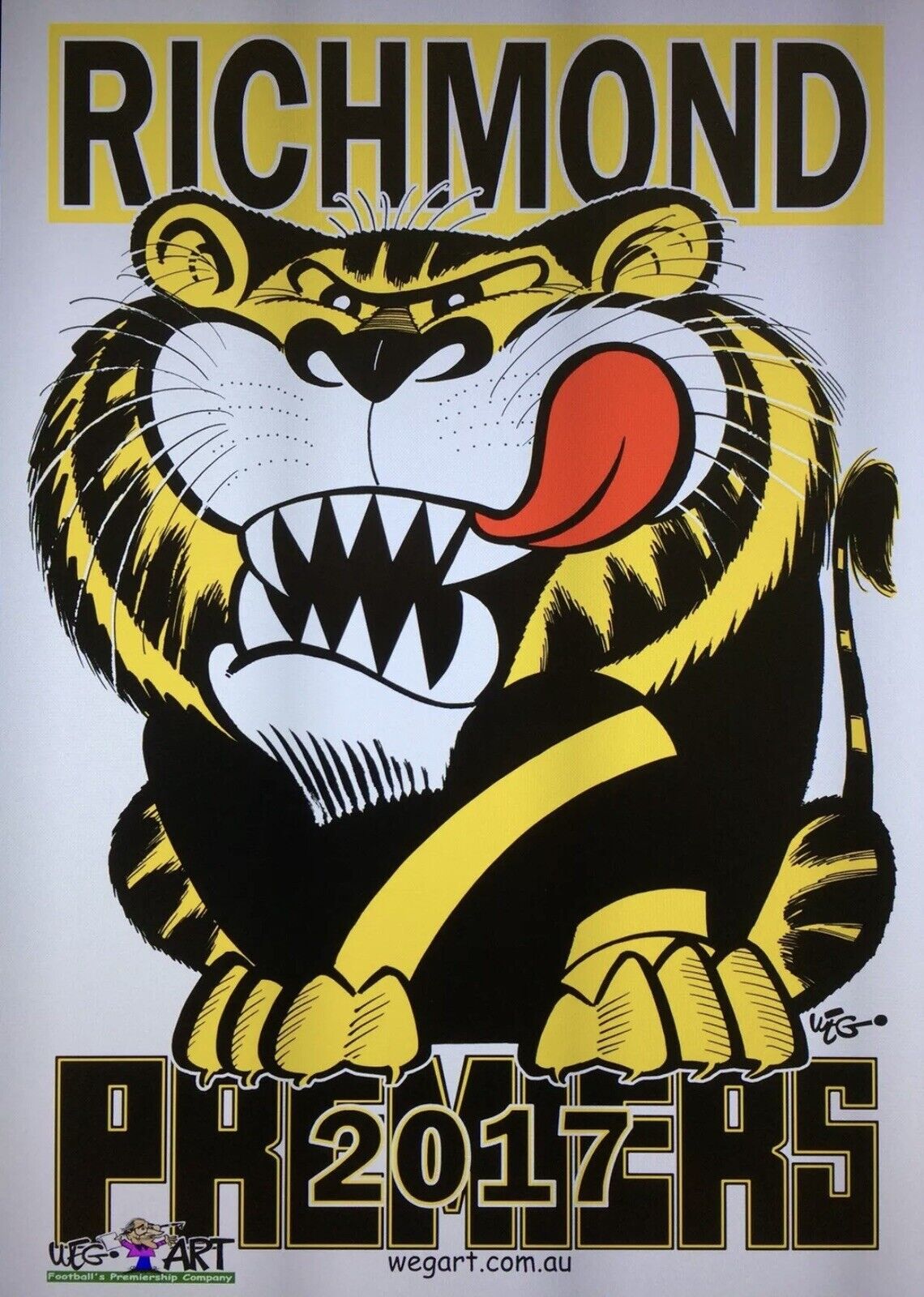 2017, 2019 & 2020 Richmond Tigers WEG Wegart Premiers Posters