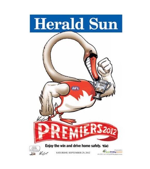 Sydney Swans 2012 Mark Knight Premiership Poster