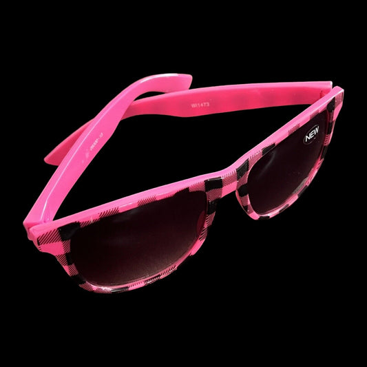 Retro Sunglasses Pink & Black Check Unisex