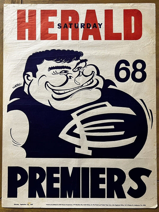 1968 Carlton Blues WEG Premiership Poster