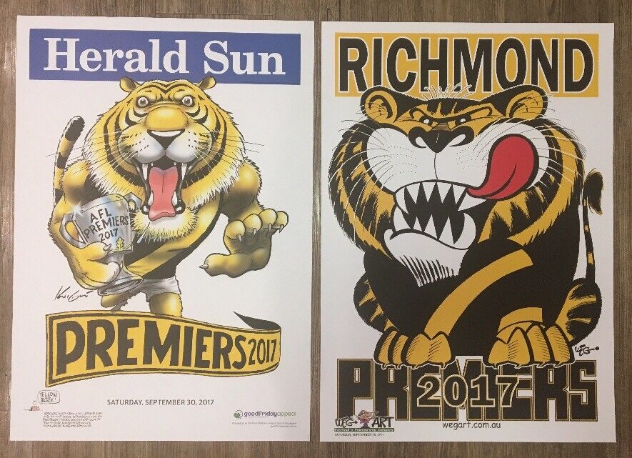 2017 Richmond Tigers Premiers Posters WEG KNIGHT