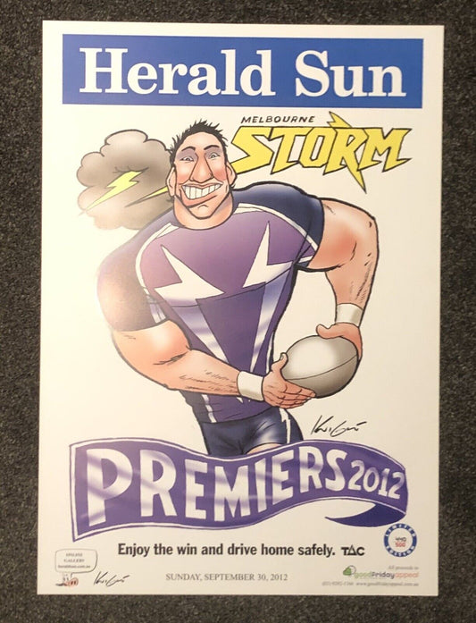 Mark Knight 2012 Melbourne Storm Premiers Limited Edition Poster #440