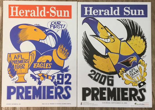 1992 And 2006 West Coast Eagles Premiers Posters WEG