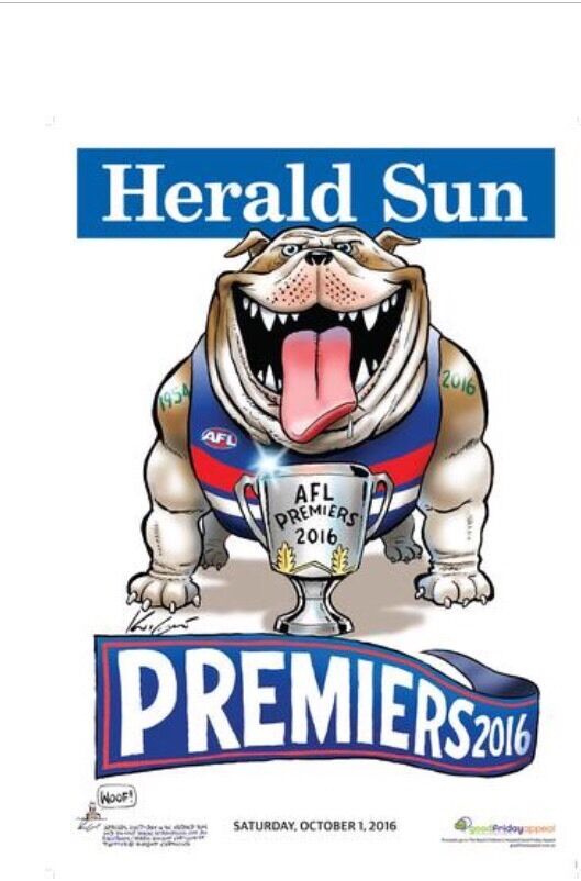 2016 Western Bulldogs Premiership Poster!  Go The Doggies!! WEG Knight