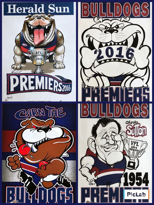 2016 Western Bulldogs Premiers Poster WEG Knight Wegart Supporter Charlie Sutton